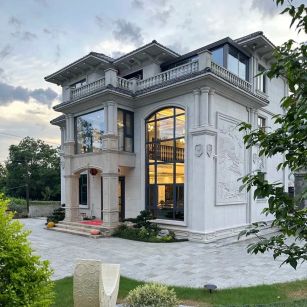 玉溪 白麻花岗岩私人别墅干挂石材豪华定制