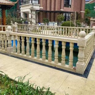 玉溪黄金麻花岗岩石材栏杆，扶手，将军柱，花瓶柱