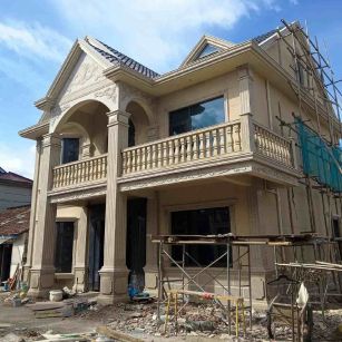 玉溪 黄金麻花岗岩石材私人别墅雕花门楼柱阳台栏杆