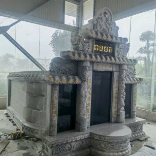 玉溪 芝麻白墓碑效果展示图