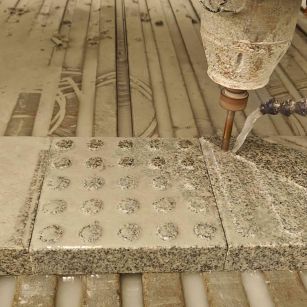 玉溪 芝麻白花岗岩石材盲人石、盲道石、盲点石