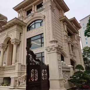 玉溪 黄金麻花岗岩别墅外墙干挂效果展示