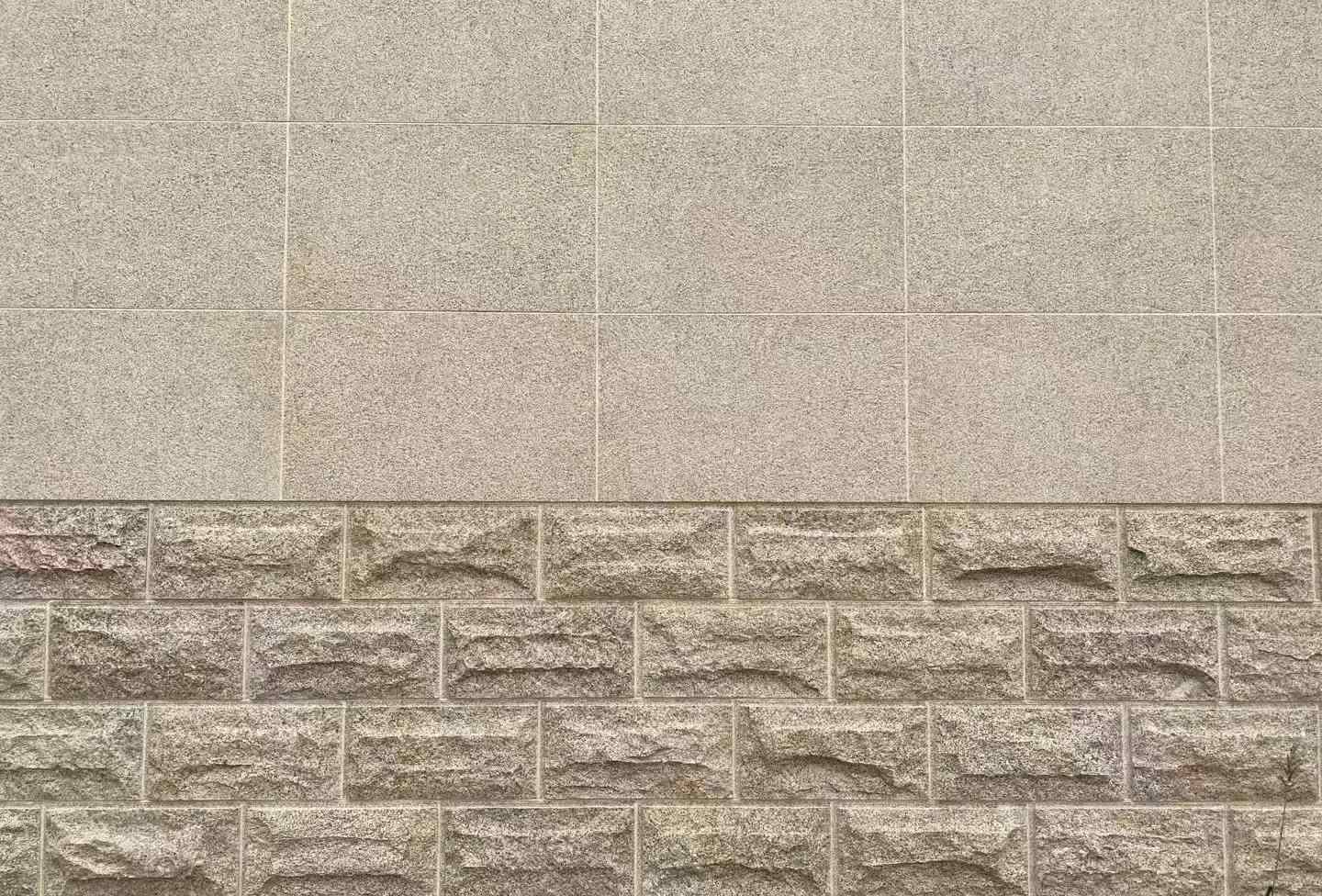 玉溪 黄金麻自然面蘑菇石配荔枝面干挂