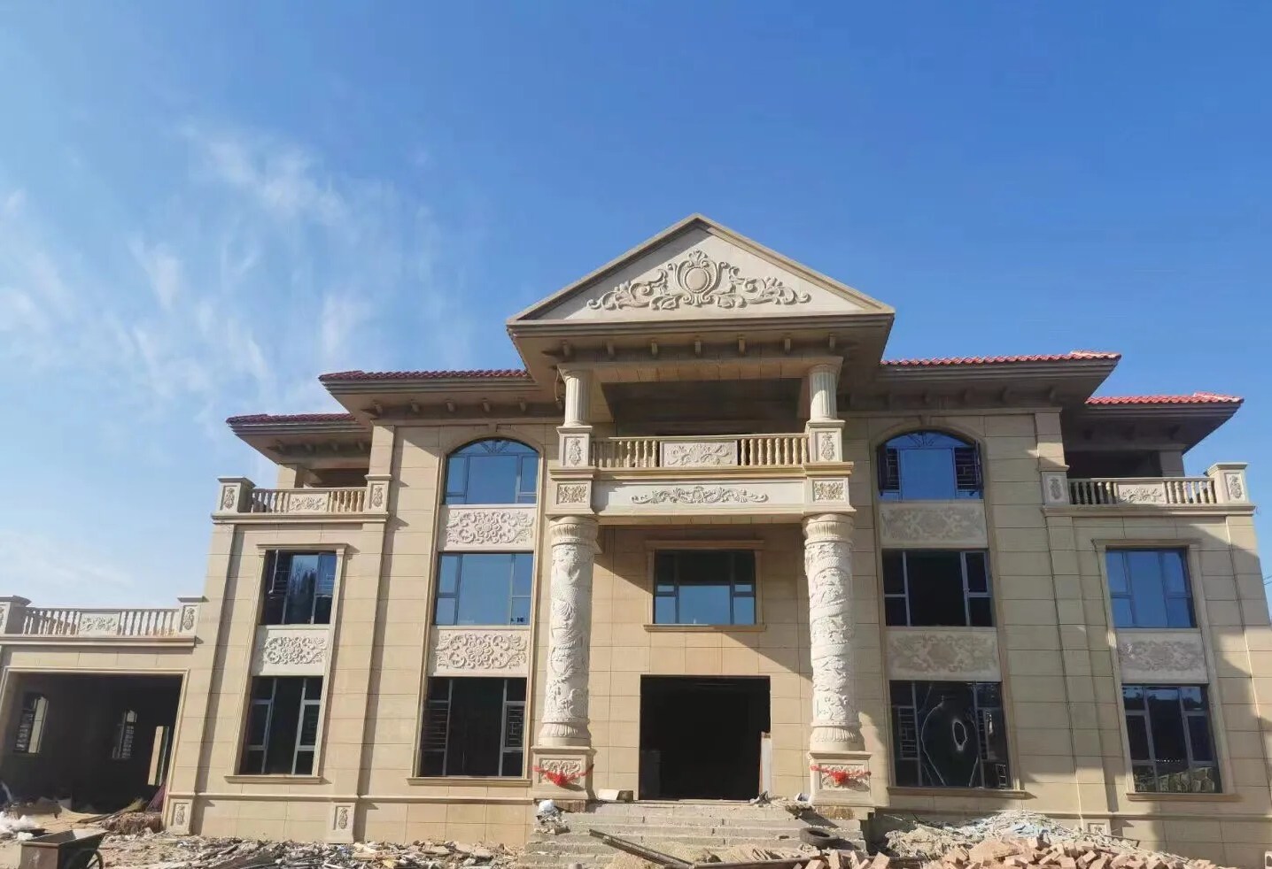 玉溪 黄金麻花岗岩别墅外墙干挂